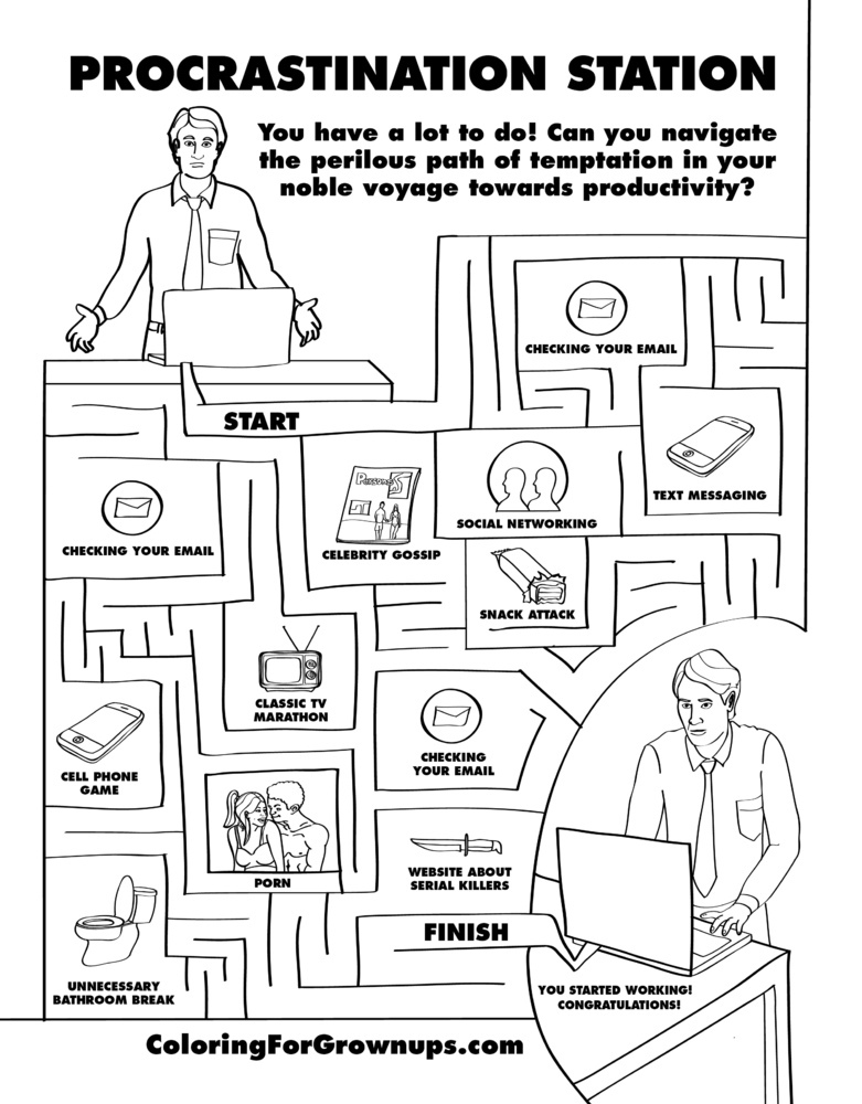 Este labirinto mostra o caminho que você faz pela internet até finalmente conseguir começar a trabalhar.