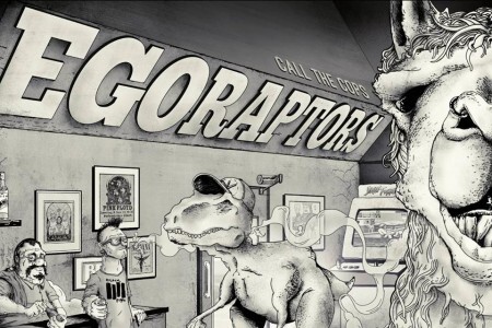 Arte do primeiro trabalho do The Egoraptors