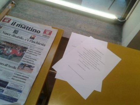 Traduções dos versos em italiano e inglês foram distribuídas pela Itália