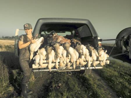 Cordaro após um dia de massacre de animais 