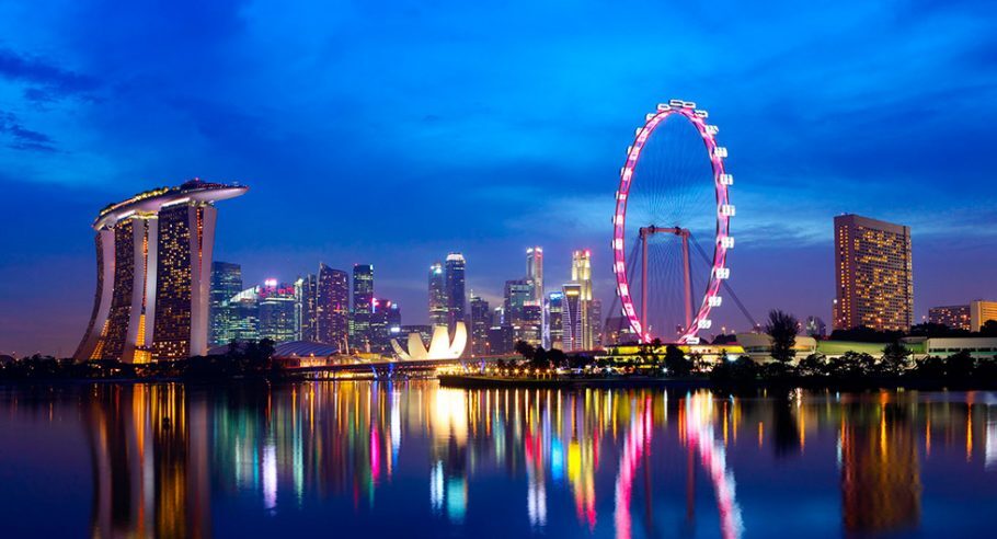 Vista da moderna cidade de Singapura, na Ásia