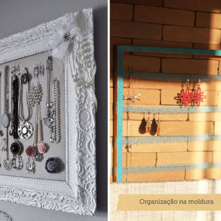 Quatro ideias de porta-bijuterias com reaproveitamento