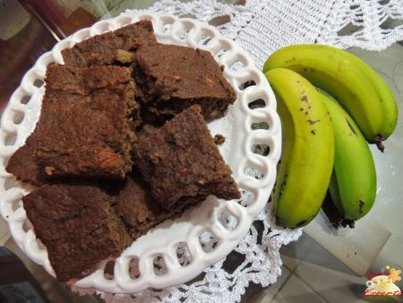 Brownie de Biomassa de Banana Verde, sem gluten e sem lactose