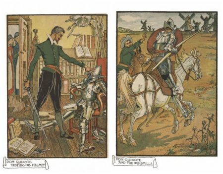 Páginas ilustradas de “Dom Quixote”, de Miguel de Cervantes