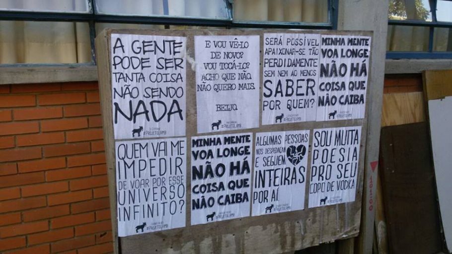 Muro de Mogi das Cruzes (SP) com poesias do Projeto Lamb Lamb