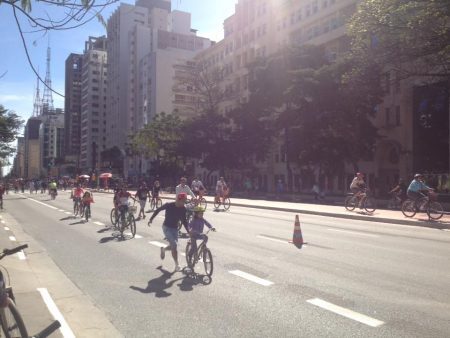 No domingo, av. Paulista foi aberta somente a ciclistas e pedestres