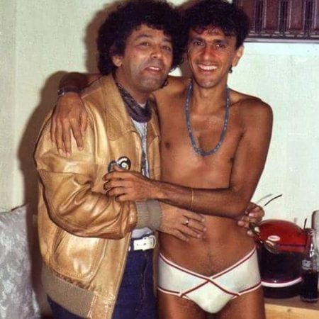 Caetano Veloso com Edy Star em foto tirada nos anos 80