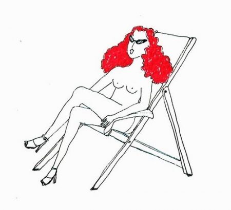 Desenho de grace coddington fazendo topless