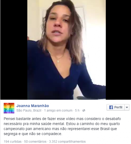 Joanna é contra a redução da maioridade penal