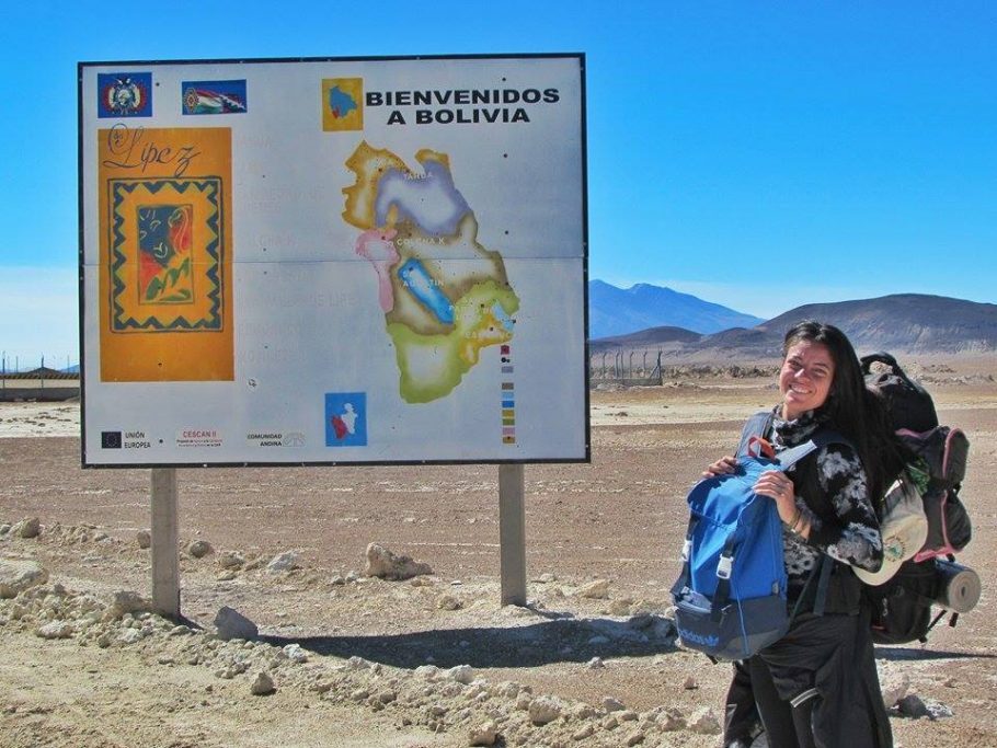 Cruzando a fronteira entre Chile e Bolívia de carona