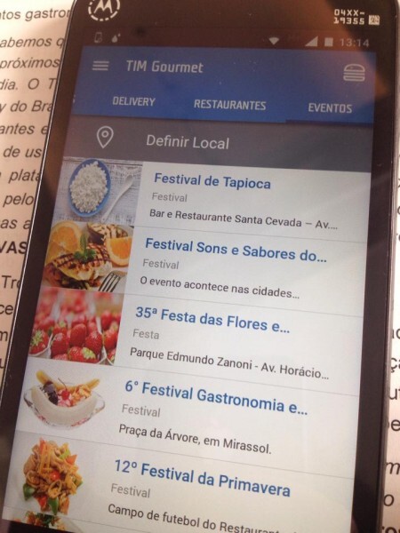 Apps da TIM têm delivery, guia de restaurantes e eventos, além de receitas.