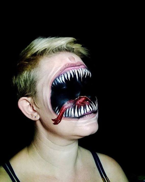 Artista usa maquiagem para criar assustadores monstros para o