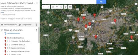 Levantamento reúne escolas ocupadas em diversas regiões do Estado