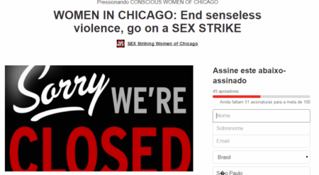 Mulher propõe greve de sexo até que violência cesse