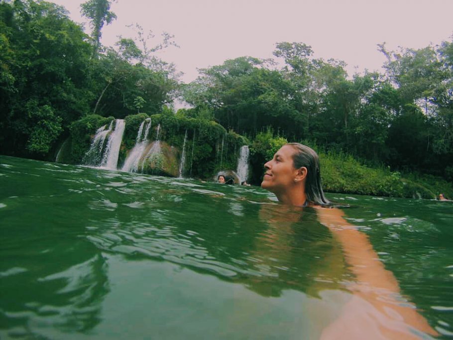 Ultima cachoeira que parei durante a trilha realizada na Estância Mimosa