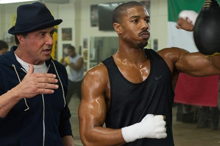 Sylvester Stallone  e Michael B. Jordan em "Creed: Nascido para Lutar"