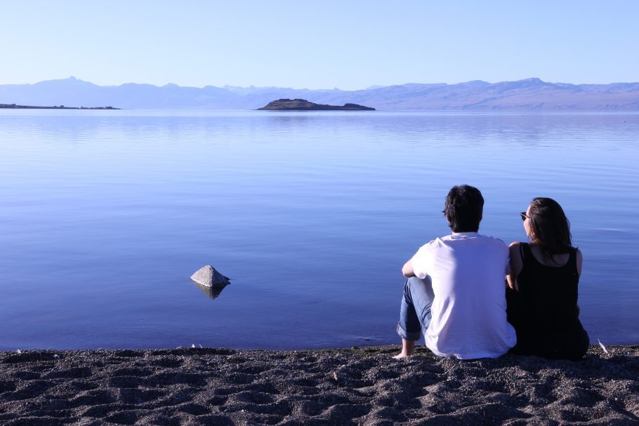 Eu e a Gabi em El Calafate, na Patagônia Argentina