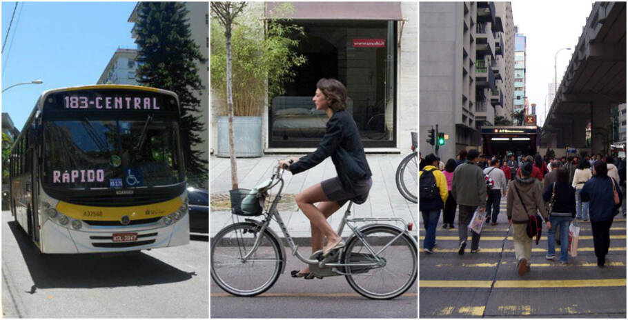 O aplicativo informa rotas de ônibus, bicicleta ou a pé pela cidade