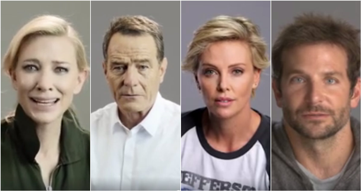 Cate Blanchett, Bryan Cranston, Charlize Theron e Bradley Cooper participam do vídeo