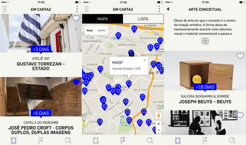 O app Artikin, que mapeia programas artísticos em São Paulo