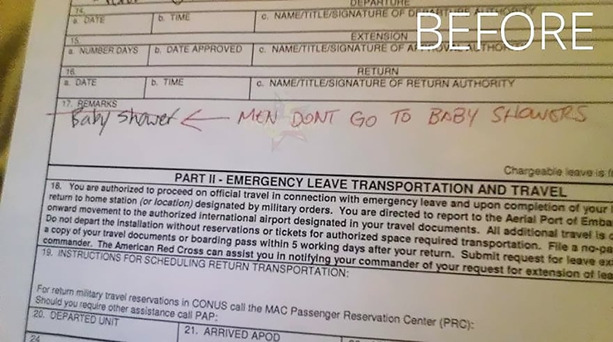 “Homens não vão a chás de bebê“