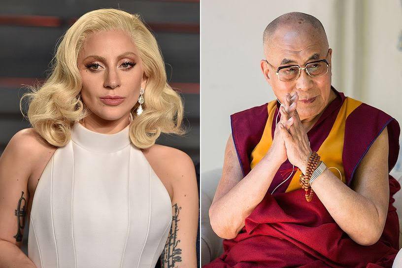Lady Gaga e Dalai Lama (divulgação)
