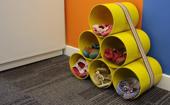 Sapateira com canos de PVC (Foto: Eduardo Leite)