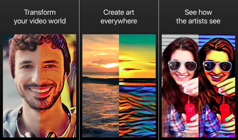 App clra filtros no estilo de obras de arte para seus vídeos