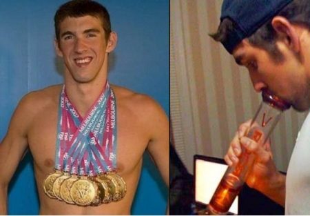 Condenado, moralmente, após ser flagrado fumando maconha, Michael Phelps rebateu as críticas conquistando 19 medalhas de ouro, das 23 alcançadas nos jogos olímpicos