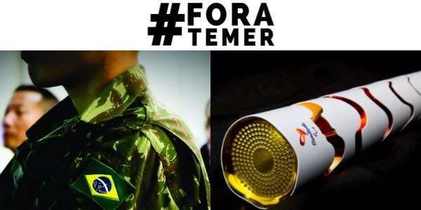 Protesto anti-Temer, Forças Armadas e Tocha Paralímpica