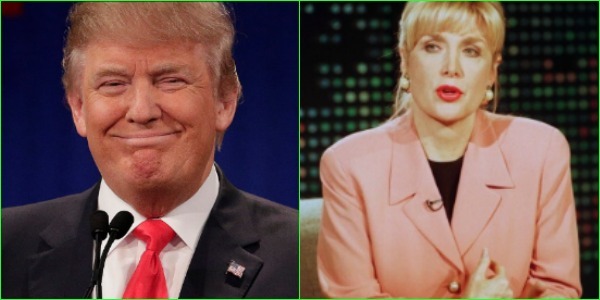 Donald Trump e Gennifer Flowers, a suposta ex amante de Bill Clinton