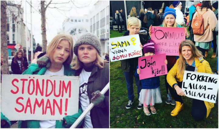 As islandesas foram às ruas, mais uma vez, para lutar por seus direitos