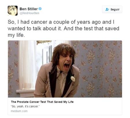 “Então, eu tive câncer há uns anos e queria falar sobre isso. E sobre o exame que salvou minha vida.”