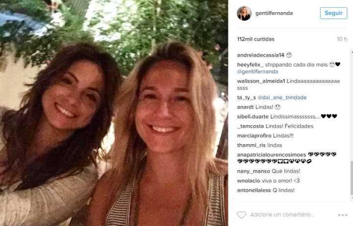 Fernanda Gentil e a namorada Priscila Montandon