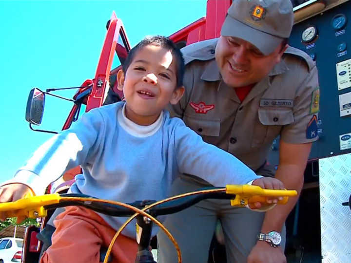 Um dos desejos de Samuel para o Dia das Crianças era ganhar uma bicicleta