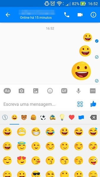 Emojis de todos os tamanhos!