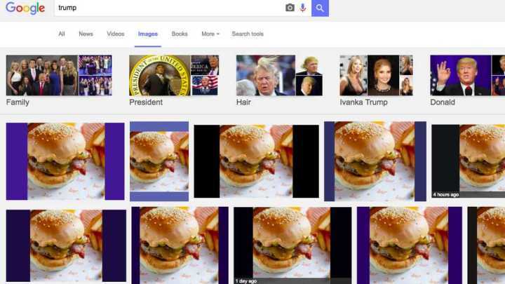 Extensão "Make Trump Burger Again" converte imagens em comida.