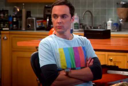 O ator Jim Parsons como Sheldon em "The Big Bang Theory".