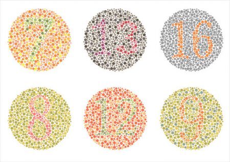 Ishihara Test. color blindness disease. perception test,