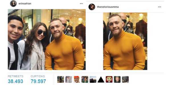 O lutador McGregor cortou uma fã de sua foto e causou polêmica nas redes sociais