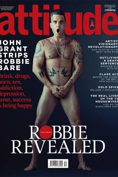 Cantor Robbie Williams posa nu para Revista Attitude e desabafa sobre vício em sexo