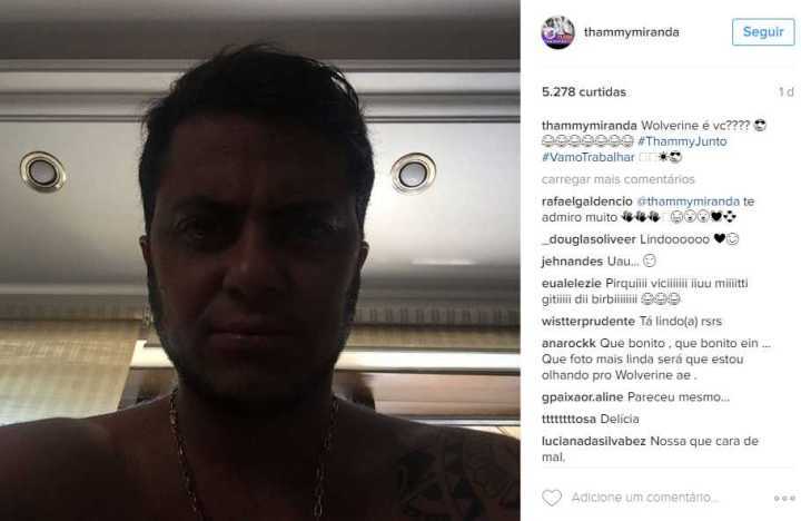 Thammy Miranda exibe barba e costeleta e seguidores piram