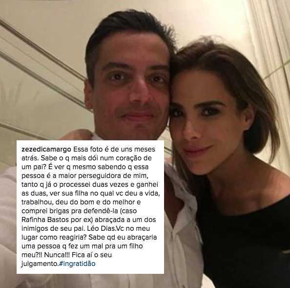 Zezé di Camargo critica sua filha Wanessa pelo Instagram e cria torta de climão