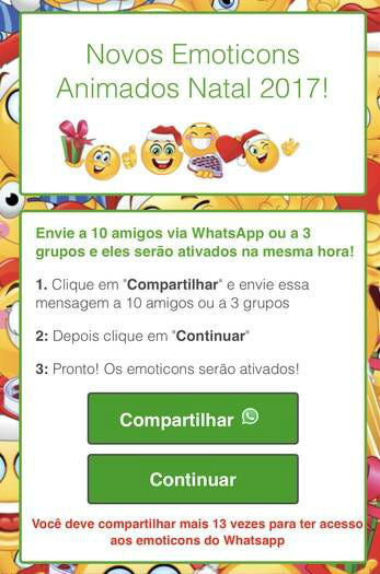 Novo golpe do WhatsApp promete emoticons animados de Natal