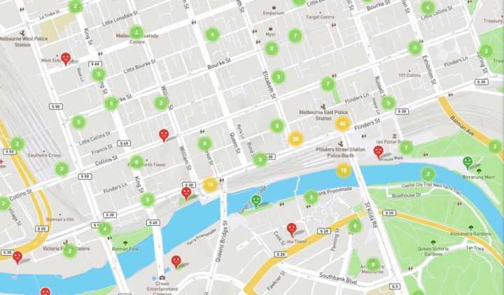 O mapeamento só está disponível para a capital australiana Melbourne