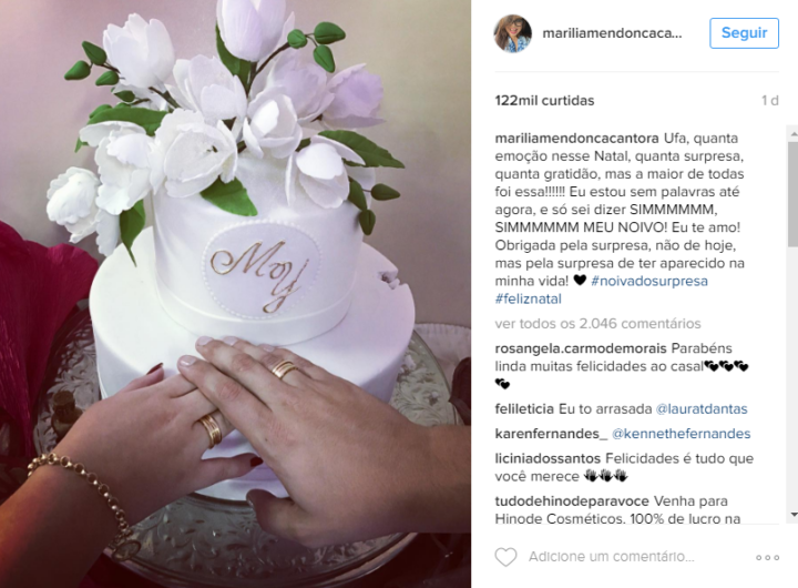 Marília Mendonça ficou noiva em pleno Natal e levou seguidores à loucura