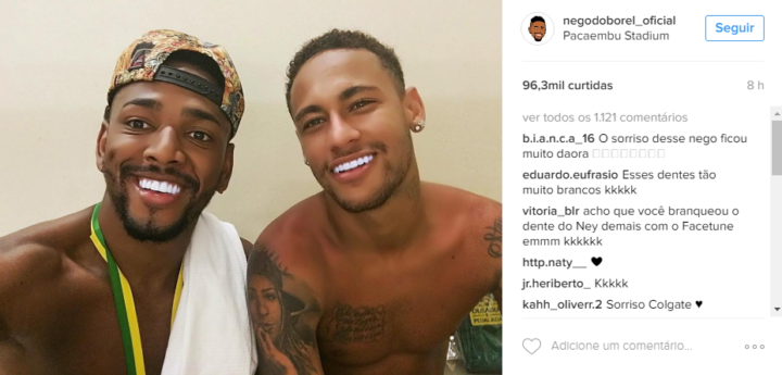 Neymar Jr. e Nego do Borel posam juntos em foto e internautas questionam novos dentes