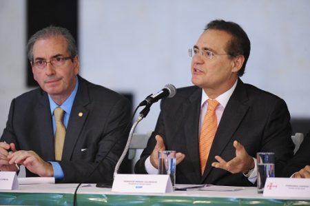 Renan Calheiros e ex-presidente da Câmara dos Deputados, Eduardo Cunha