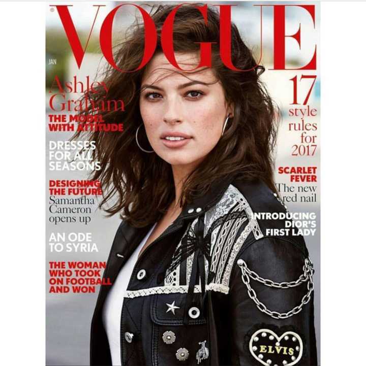Nova capa da edição britânica da Vogue, com Ashley Graham