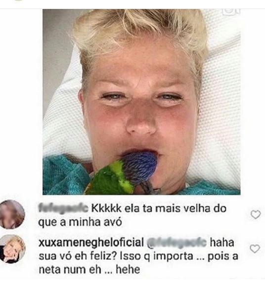 Xuxa é chamada de velha e responde